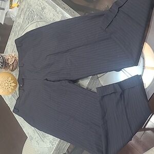 BALMAIN MEN'S NOBILITY 150'S SHEEP WOOL STRIPED BLACK PANTS Trousers 36